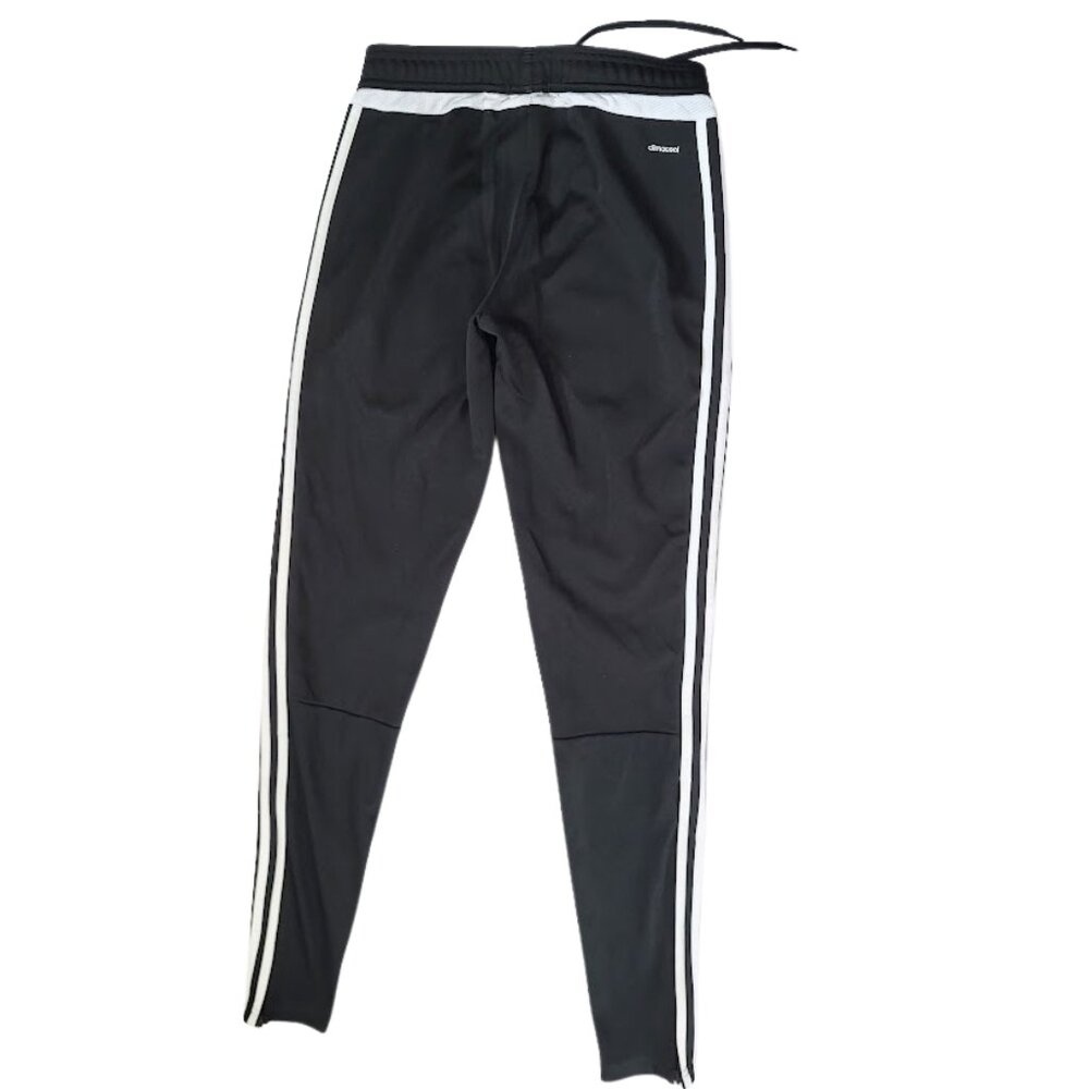 ADIDAS Black & White Striped Track Pants With Zip Legs- Women's XS (4-6) - Picture 2 of 6